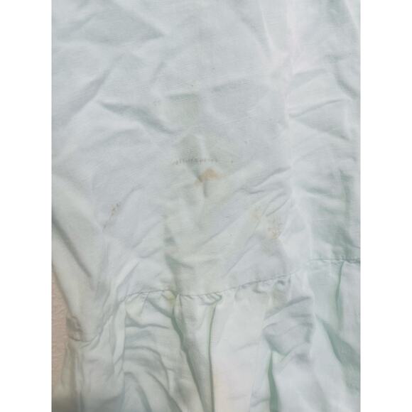 AMANDA UPRICHARD Light Blue Linen Blend Puff Sleeves Peplum Diego Top Size M - Picture 8 of 9